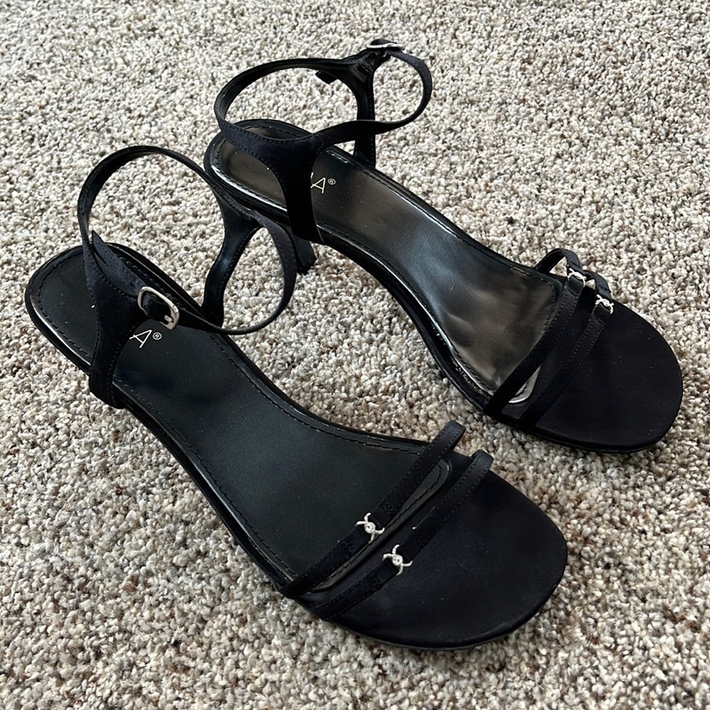 Prima Black Sandals with Rhinestones size 9.5